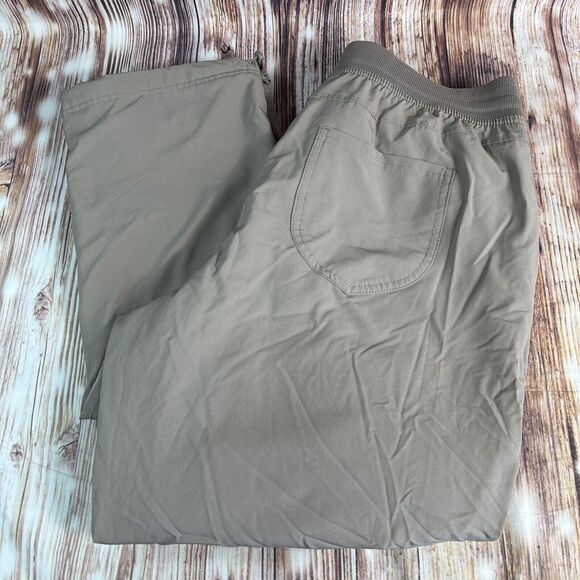 Eddie Bauer Pants - Eddie Bauer Womens Size Large Beige Fleece Lined Cargo Pants Hiking Outdoor EUC
